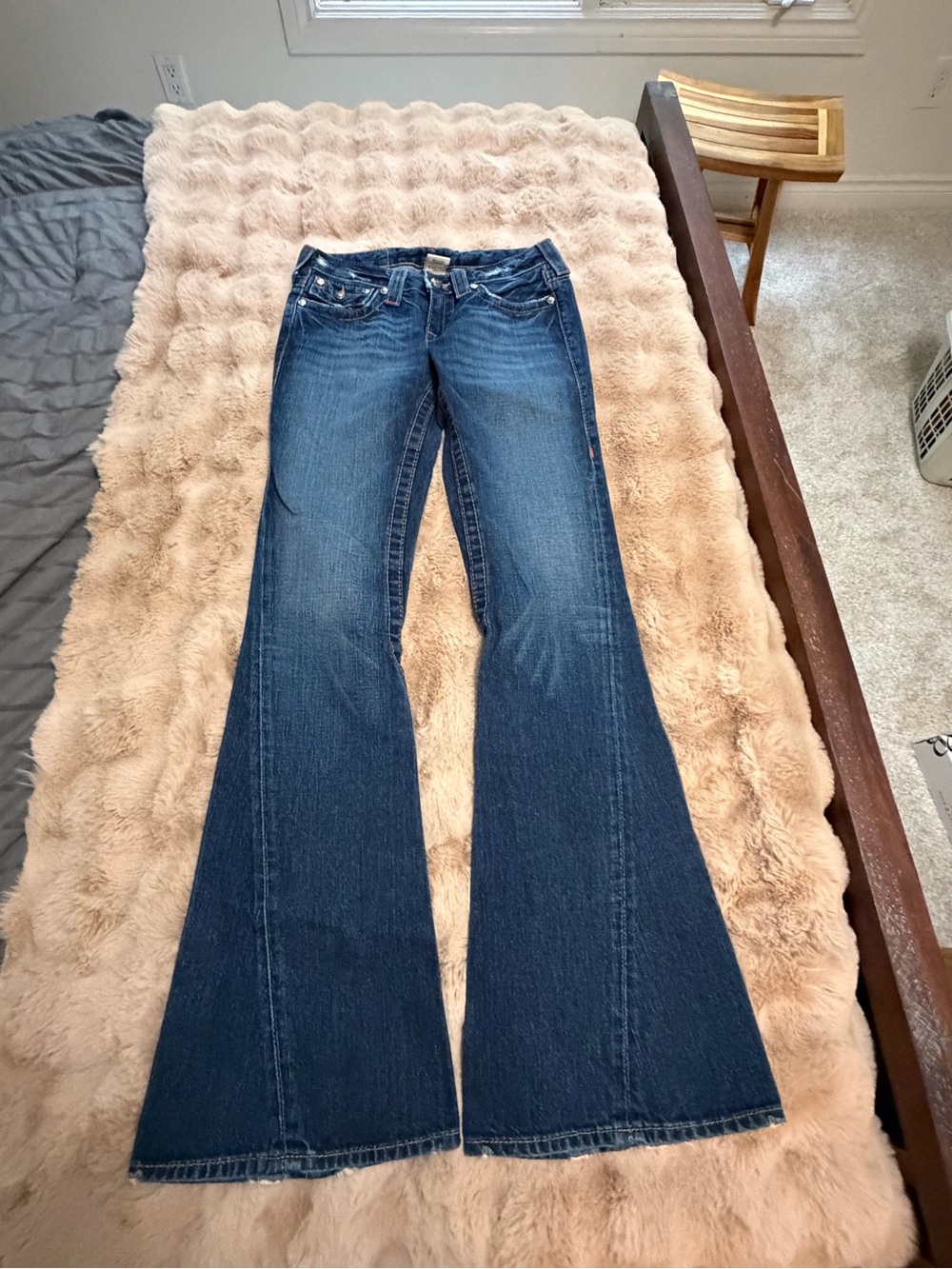 Authentic True Religion Dark Blue High-Rise Flare Jeans size 26 - Picture 9 of 16